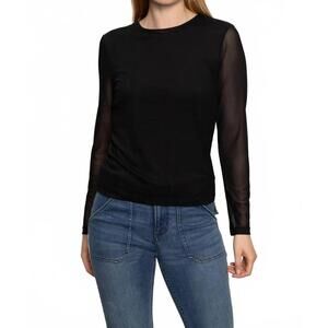 NEW SANCTUARY long sleeve perfect mesh tee in black